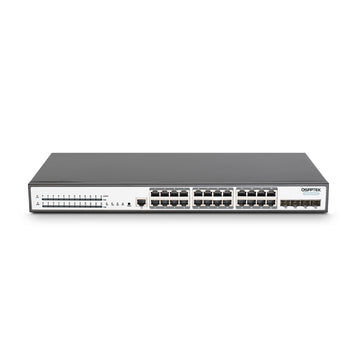 S5300-24P4X, 24-Port Ethernet L2+ PoE+ Switch, 24x PoE+ Ports@370W with 4x 10GE SFP+ Uplinks, Stackable Switch